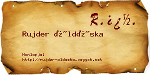 Rujder Áldáska névjegykártya